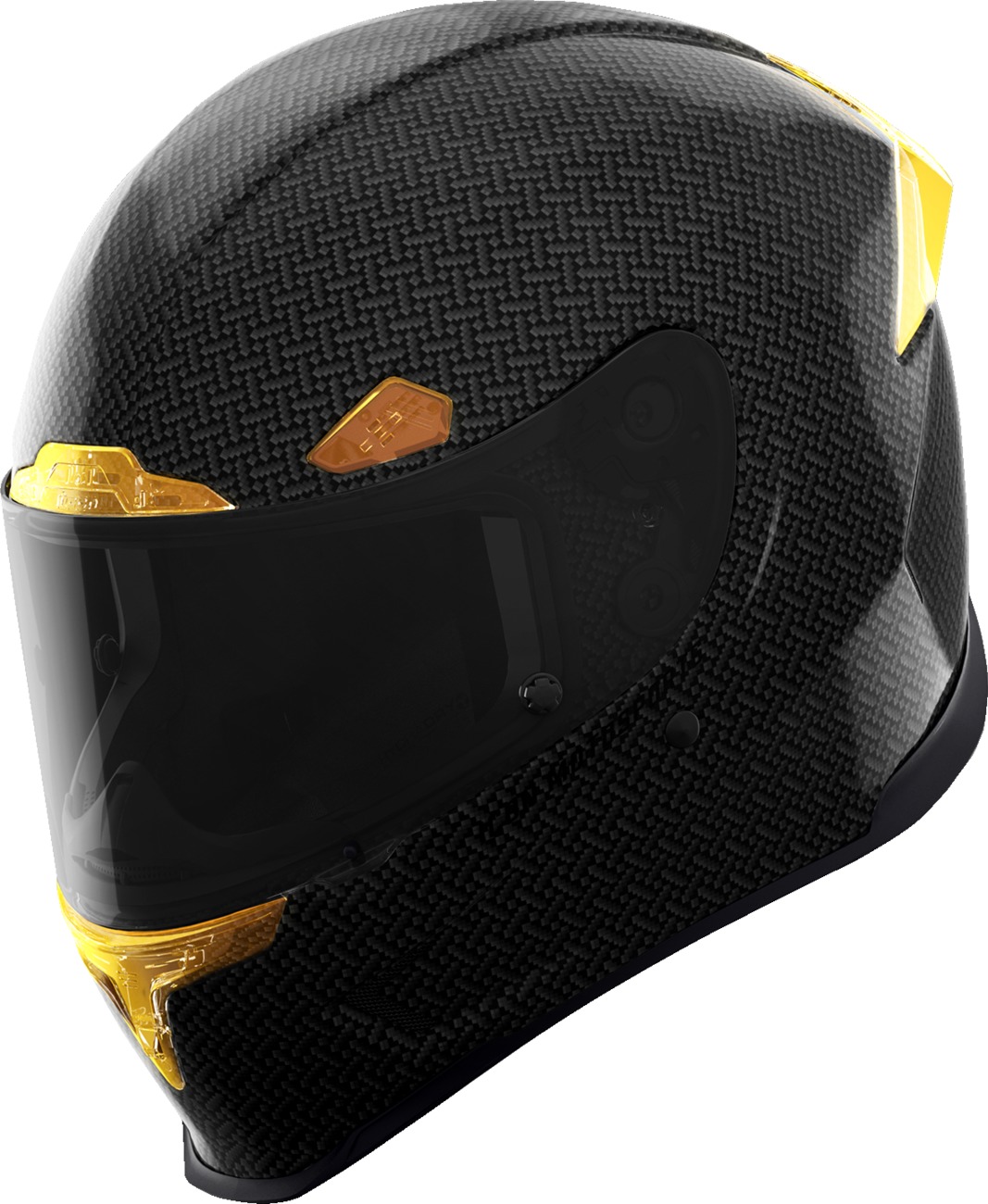 ICON Airframe Pro Carbon 4Tress Helmet XL Yellow/Black - Full-face carbon fiber helmet with vents - Click Image to Close