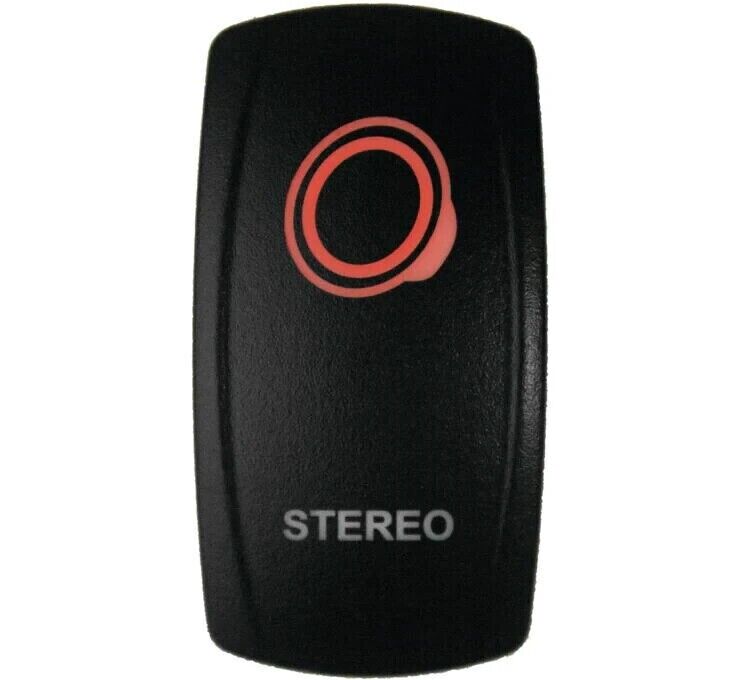 Lighted Switch Stereo On/Off Red - Click Image to Close