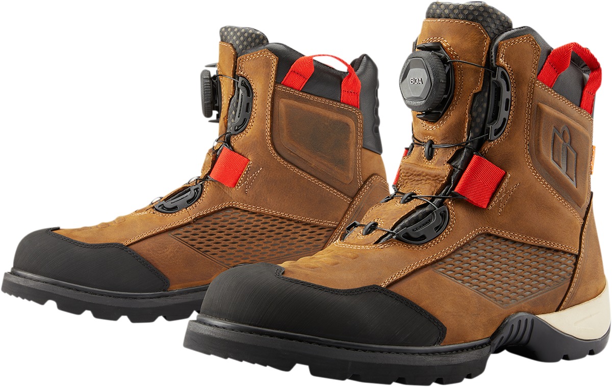 Brown Stormhawk Boots - Size 14 - Waterproof Street Bike Boots - Click Image to Close