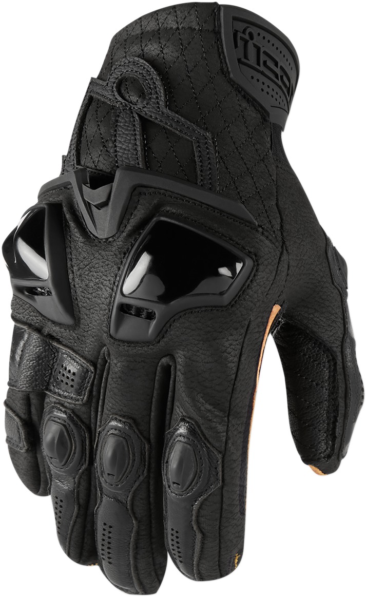 Hypersport Leather Cold Weather Short Cuff Gloves - Black Men's X-Large - Click Image to Close