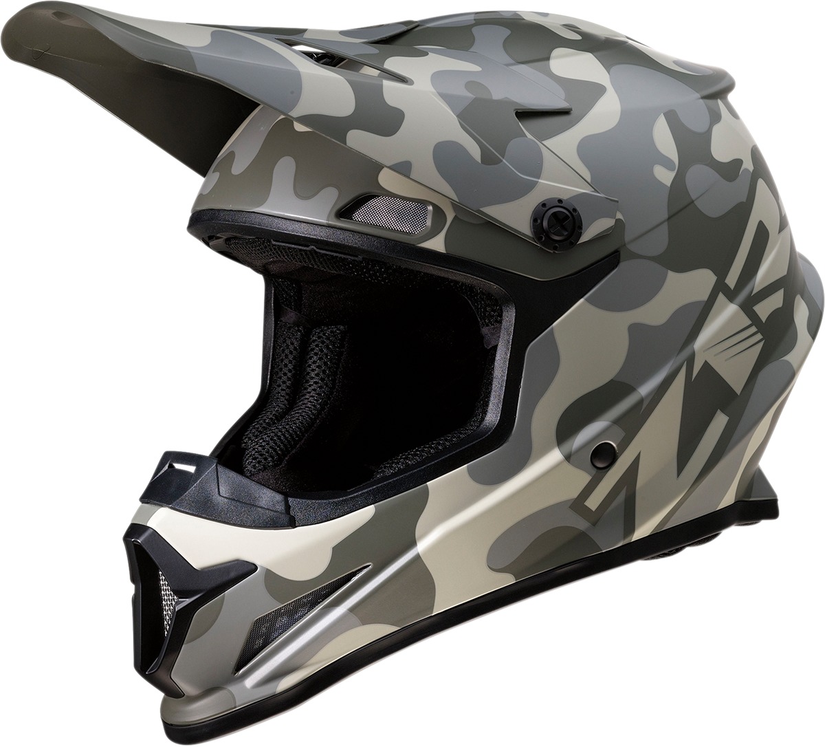 Rise Camouflage Full Face Offroad Helmet Green Small - Click Image to Close