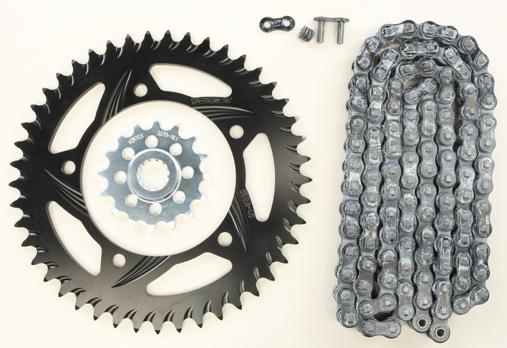 V3 Chain & Sprocket Kit Black RX Chain 520 16/45 Hardcoat Aluminum - For 07-08 Suzuki GSX-R1000 - Click Image to Close