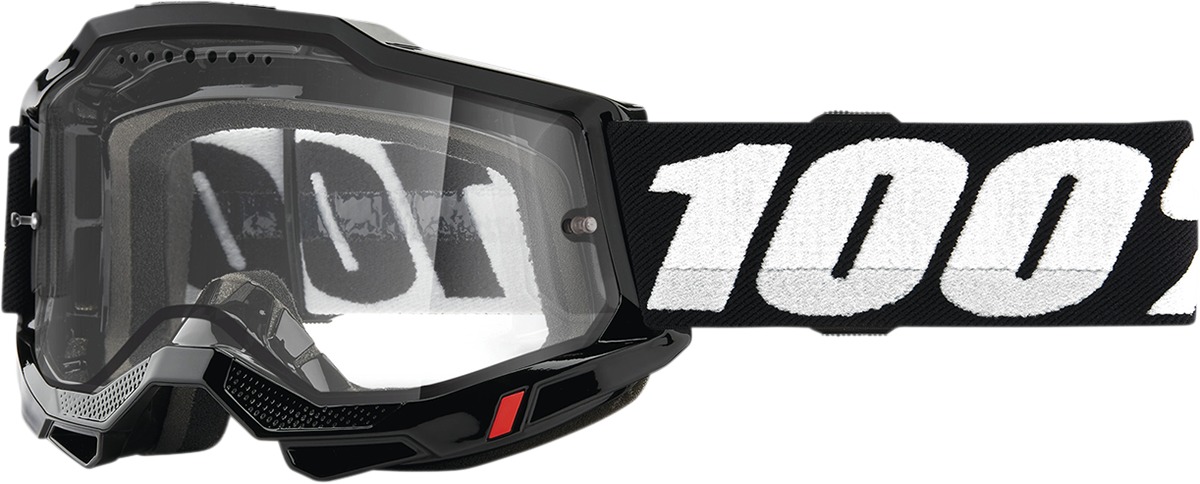 100% Accuri 2 Enduro MTB Goggles - Black/Clear Lens - Click Image to Close