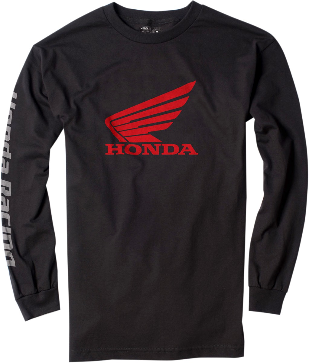 Men's Honda Long Sleeve Tee - Honda Racing Ls Tee Blk 2Xl - Click Image to Close