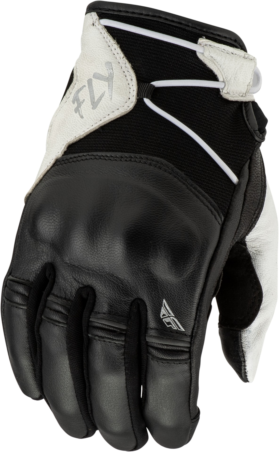 Fly Racing Venus Gloves Black/White Large Women's - Women's gloves with leather accents - Click Image to Close