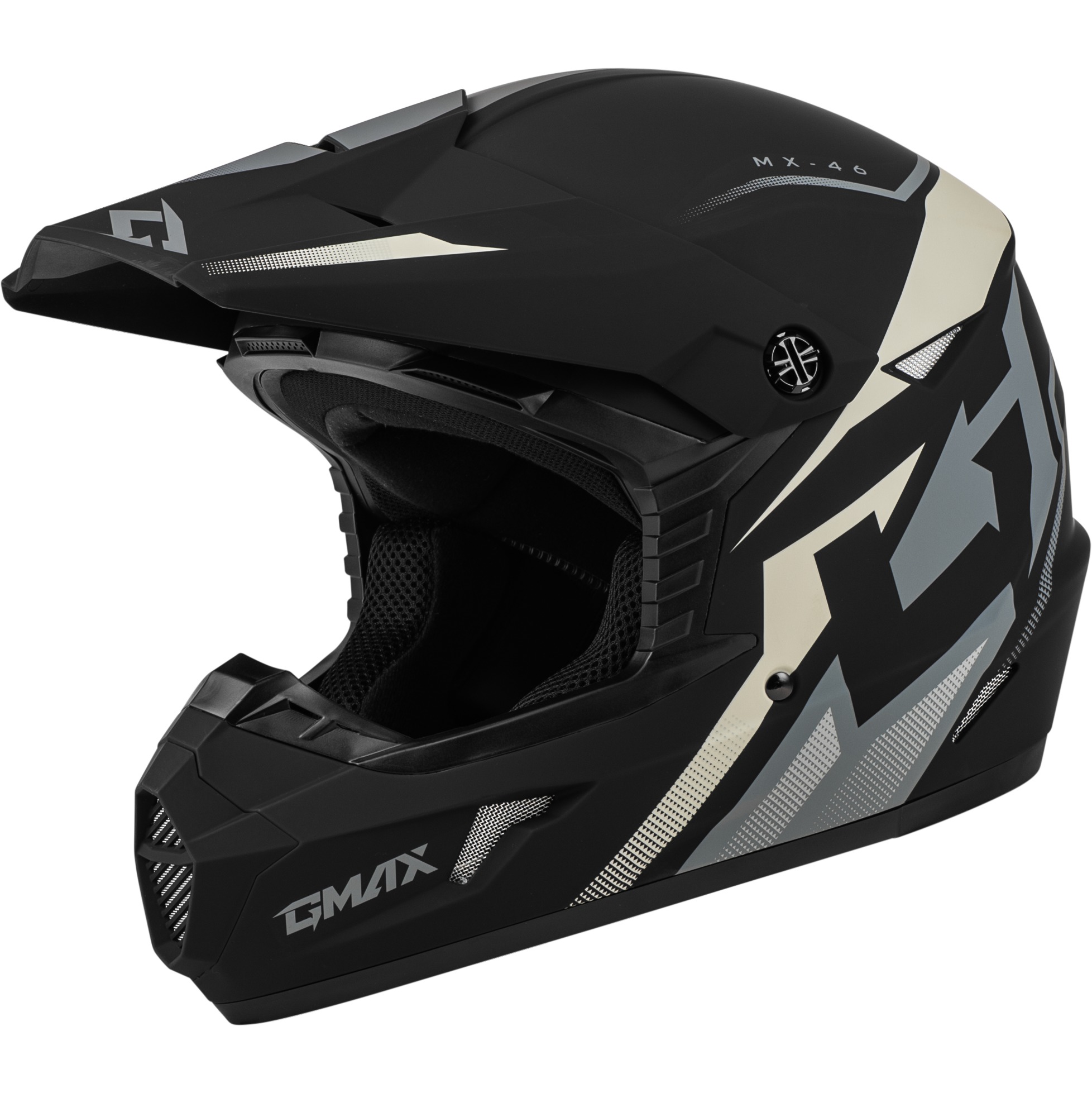 MX-46 Compound Helmet MATTE BLACK/GREY/WHITE X-Small - Click Image to Close