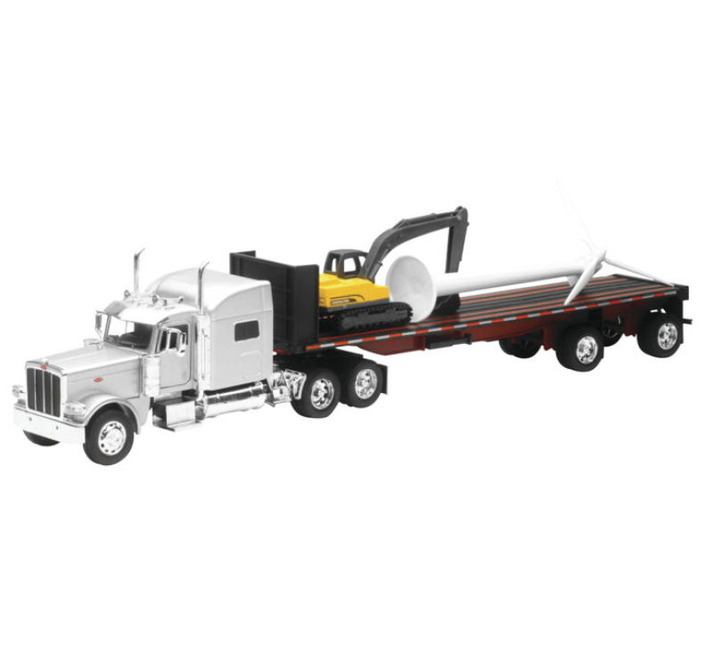 Peterbilt 389 Sleeper Cab with Wind Turbine & Excavator/ Scale - 1:32 - Click Image to Close