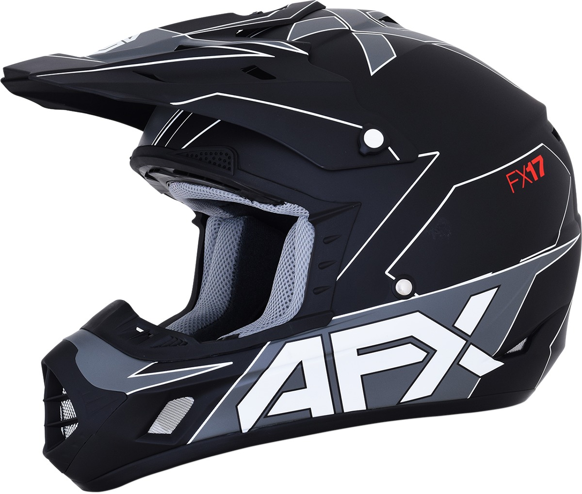 FX-17 Aced Full Face Offroad Helmet Matte Black Small - Click Image to Close