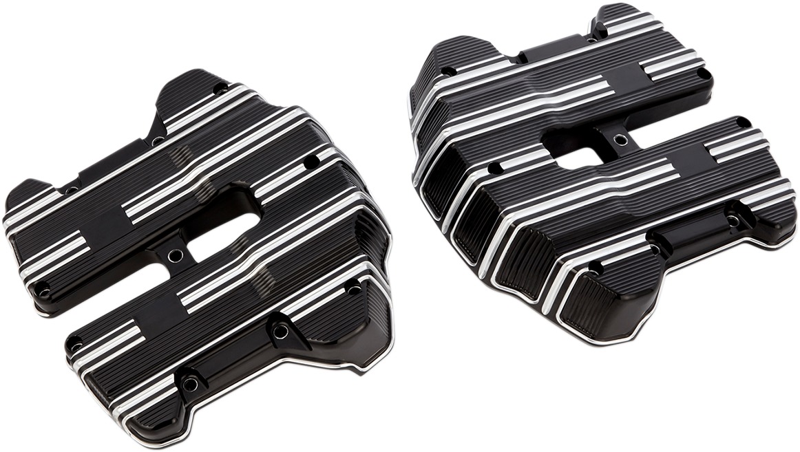 Arlen Ness 10-Gauge Rocker Covers, Contrast Cut, Black - Click Image to Close