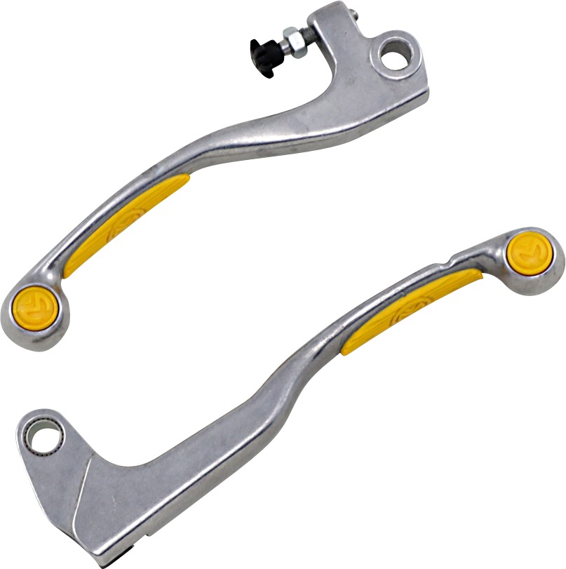 Natural/Yellow Competition Lever Set - For 96-03 Suzuki RM DRZ400 - Click Image to Close