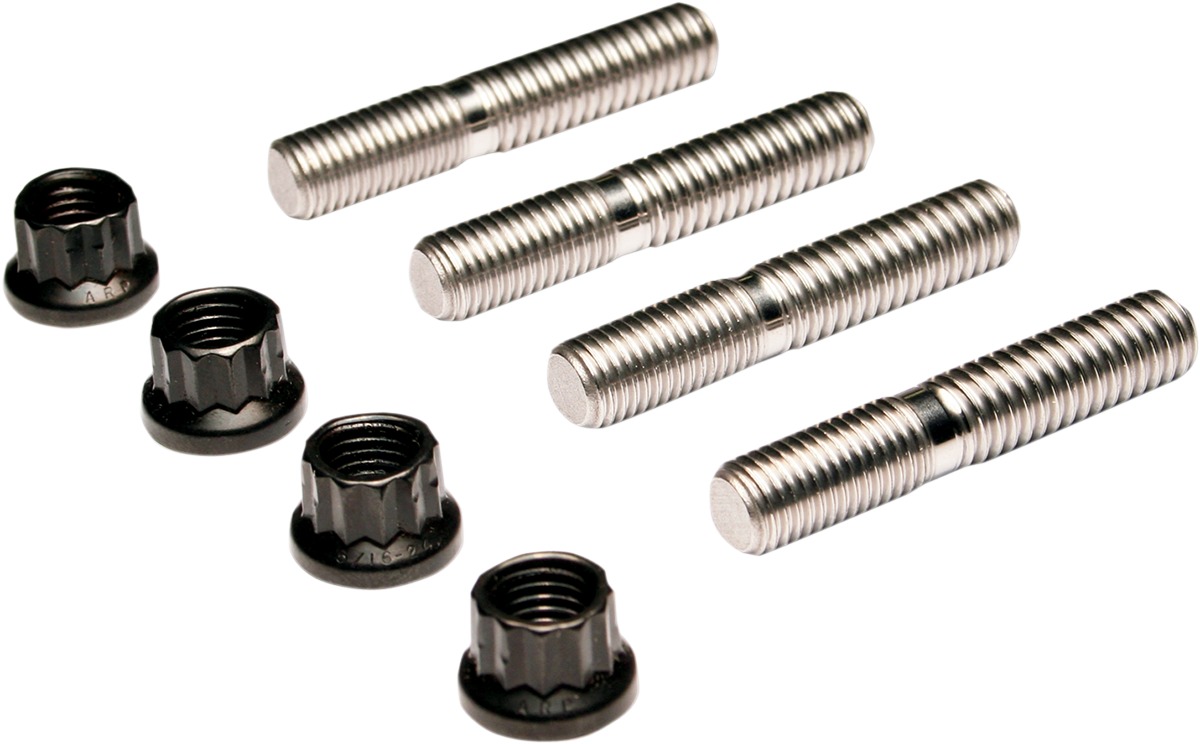 Exhaust Stud Kit w 12-Point Nuts - Complete Kit For H-D BT & Evo - Click Image to Close