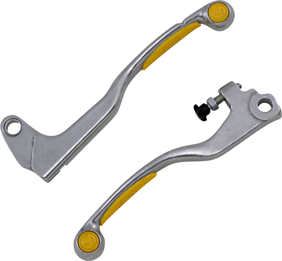 Competition Yellow Grip Brake & Clutch Lever Set - For 82-11 KLX DR/Z RM/X - Click Image to Close