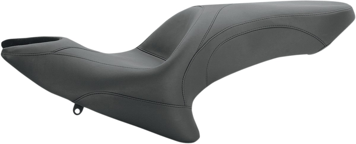 Touring Plain Synthetic Leather 2-Up Seat - Black - Click Image to Close