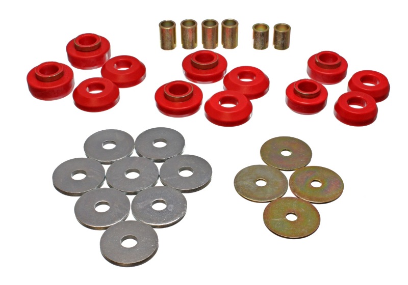 75-79 Chevrolet Nova / Chevy II Red Body Mount Set - Click Image to Close