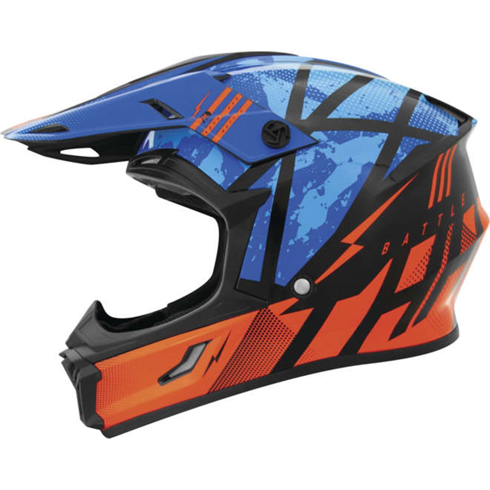 THH Helmets T710X Battle Blu/OrgYouth Medium - Click Image to Close