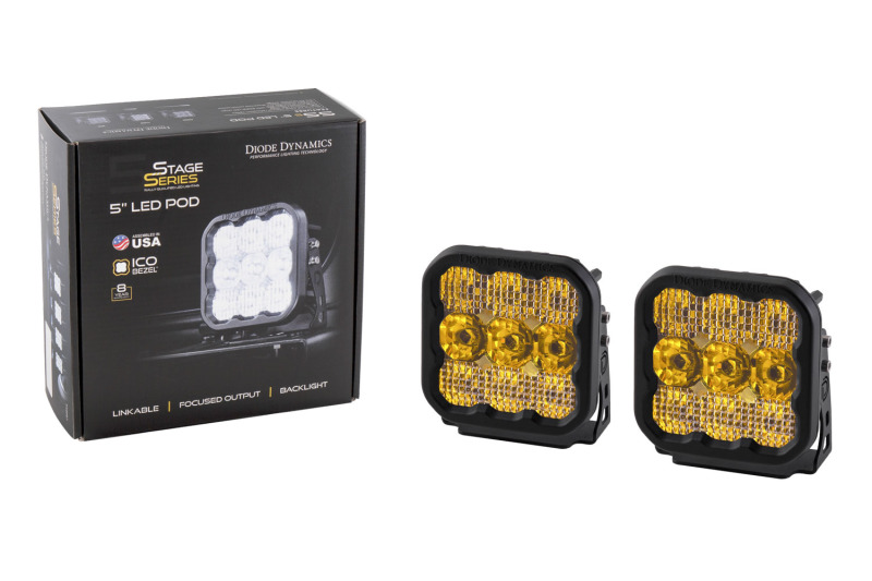 SS5 LED Pod Sport - Yellow Combo (Pair) - Click Image to Close