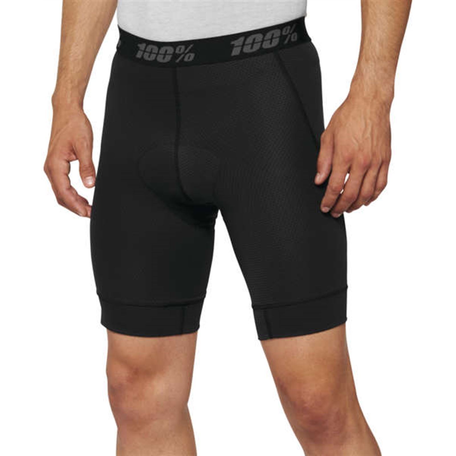 100% Ridecamp Men's Shorts with Liner Black Size 28 - Click Image to Close