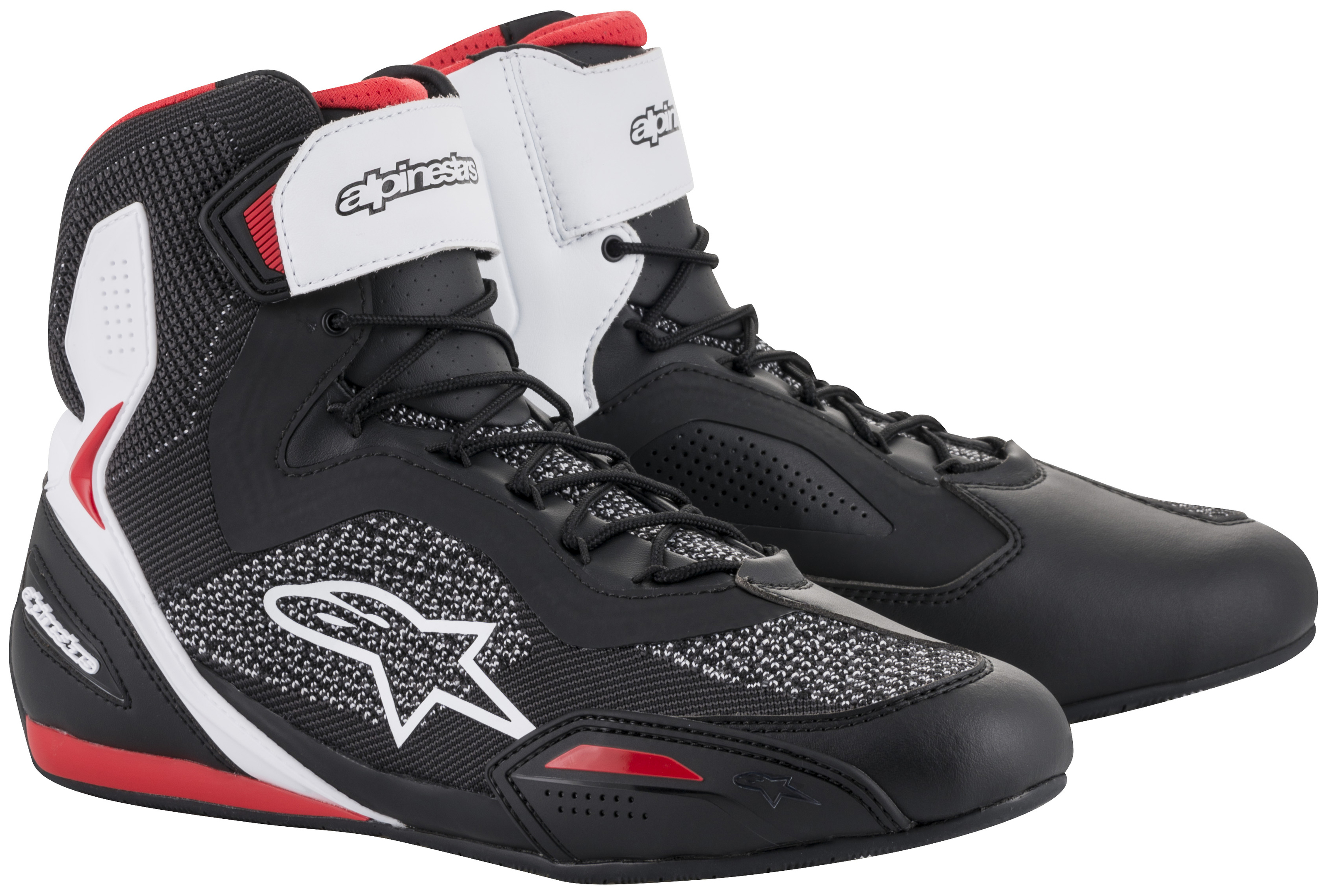 ALPINESTARS FSTR-3 Knit Shoe Black/White/Red Size 9 - For universal use, Size 9 - Click Image to Close