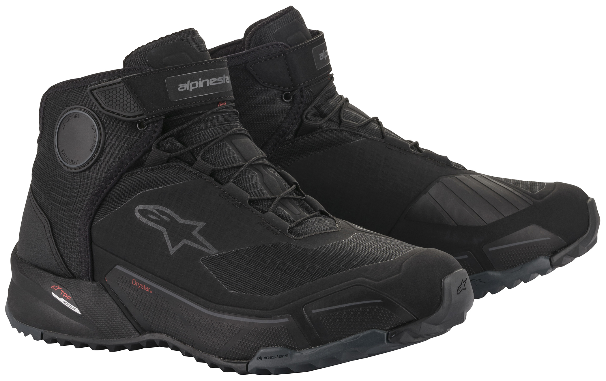 Alpinestars CR-X DS R Shoe Black/Black Size 10.5 - Universal fit black shoes size 10.5 - Click Image to Close