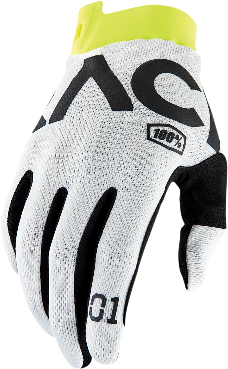 100% Men's iTrack Gloves - White, Small - Click Image to Close