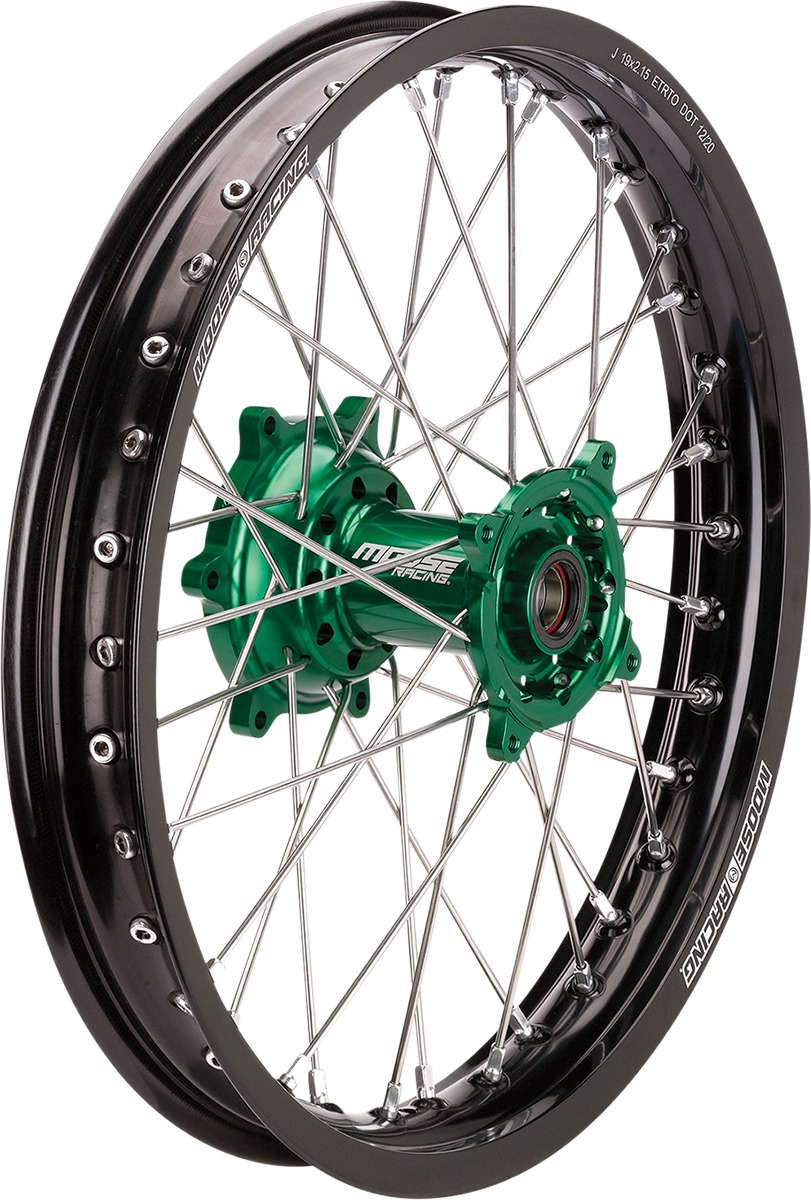 SX-1 Black Green Complete Rear Wheel 2.15x19 - For 14-22 Honda CRF250/450 - Click Image to Close