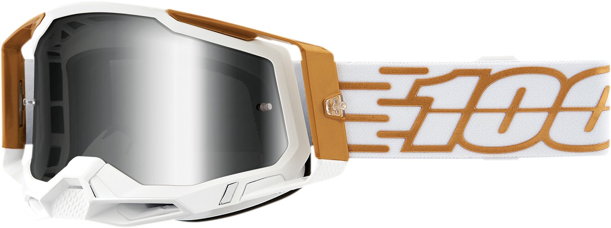 Racecraft 2 Mayfair / Gold / White Goggles - Silver Mirrored Lens - Click Image to Close