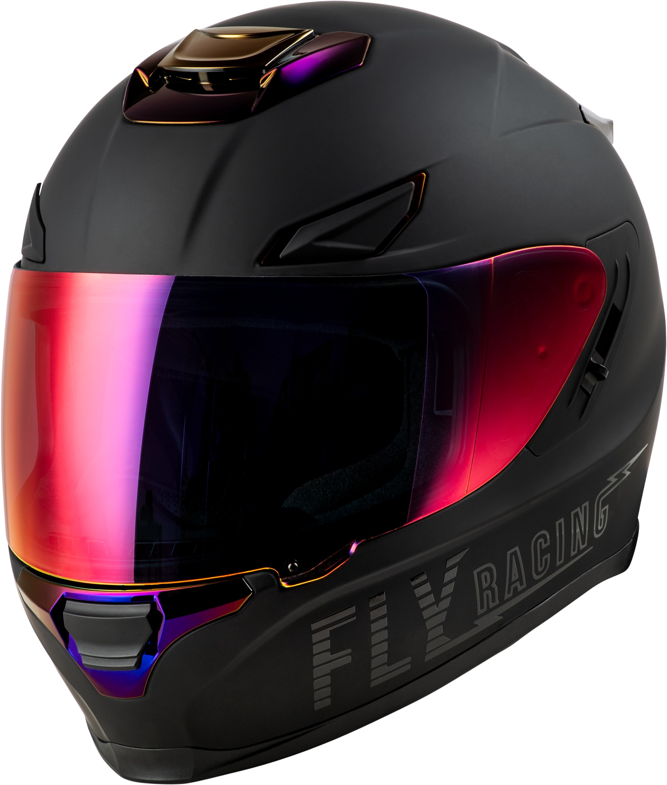 Fly Racing Sentinel Recon Helmet Matte Black/Purple Chrome 2X - For 2X fitment, Sentinel Matte Black/Purple Chrome - Click Image to Close