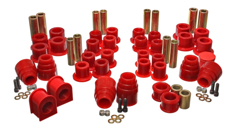 Red Hyper-flex Master Bushing Set - For 00-04 Ford Excursion 4WD - Click Image to Close