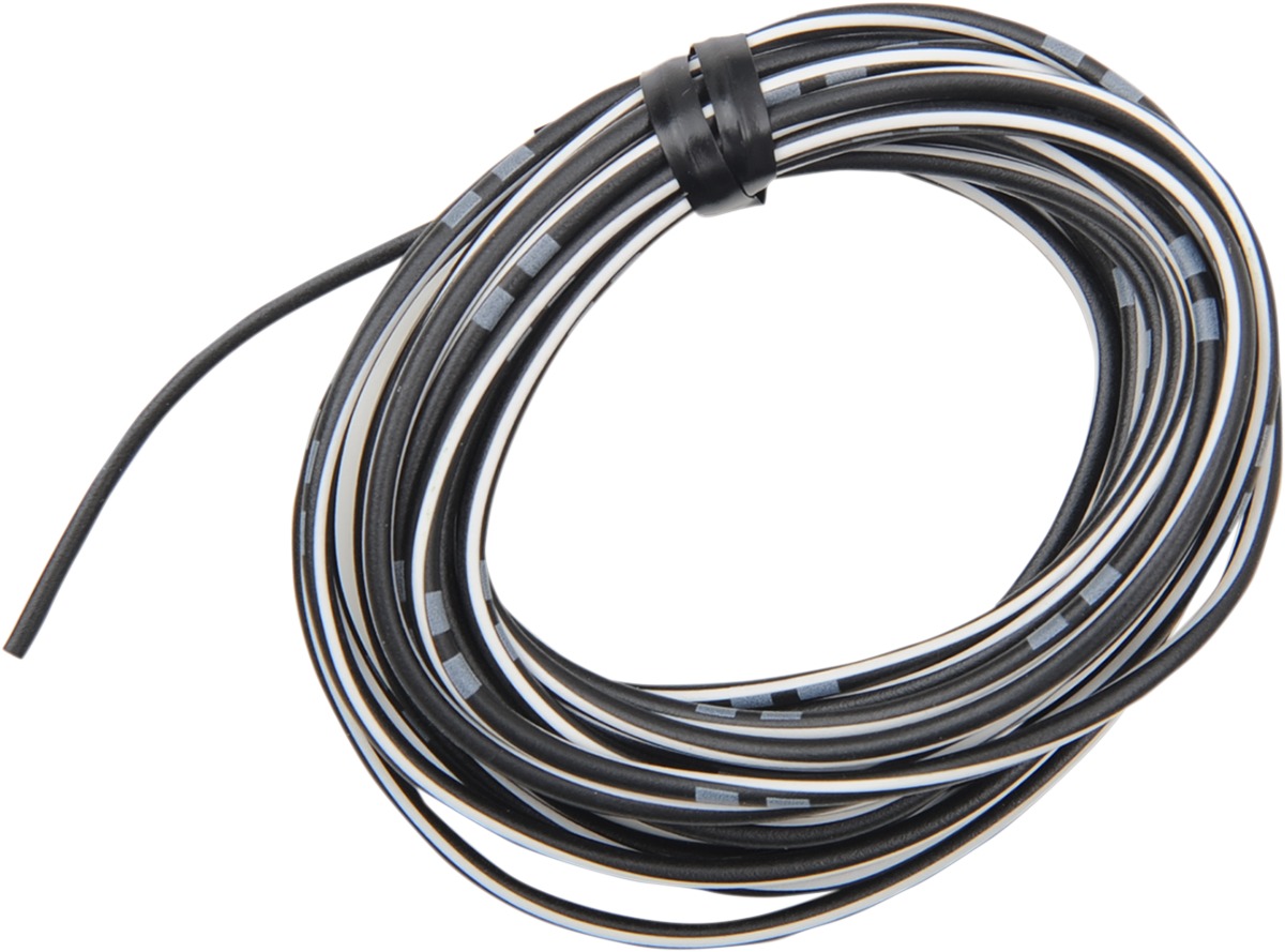 13' Color Match Electrical Wire - Black / White 14A/12V 20AWG - Click Image to Close