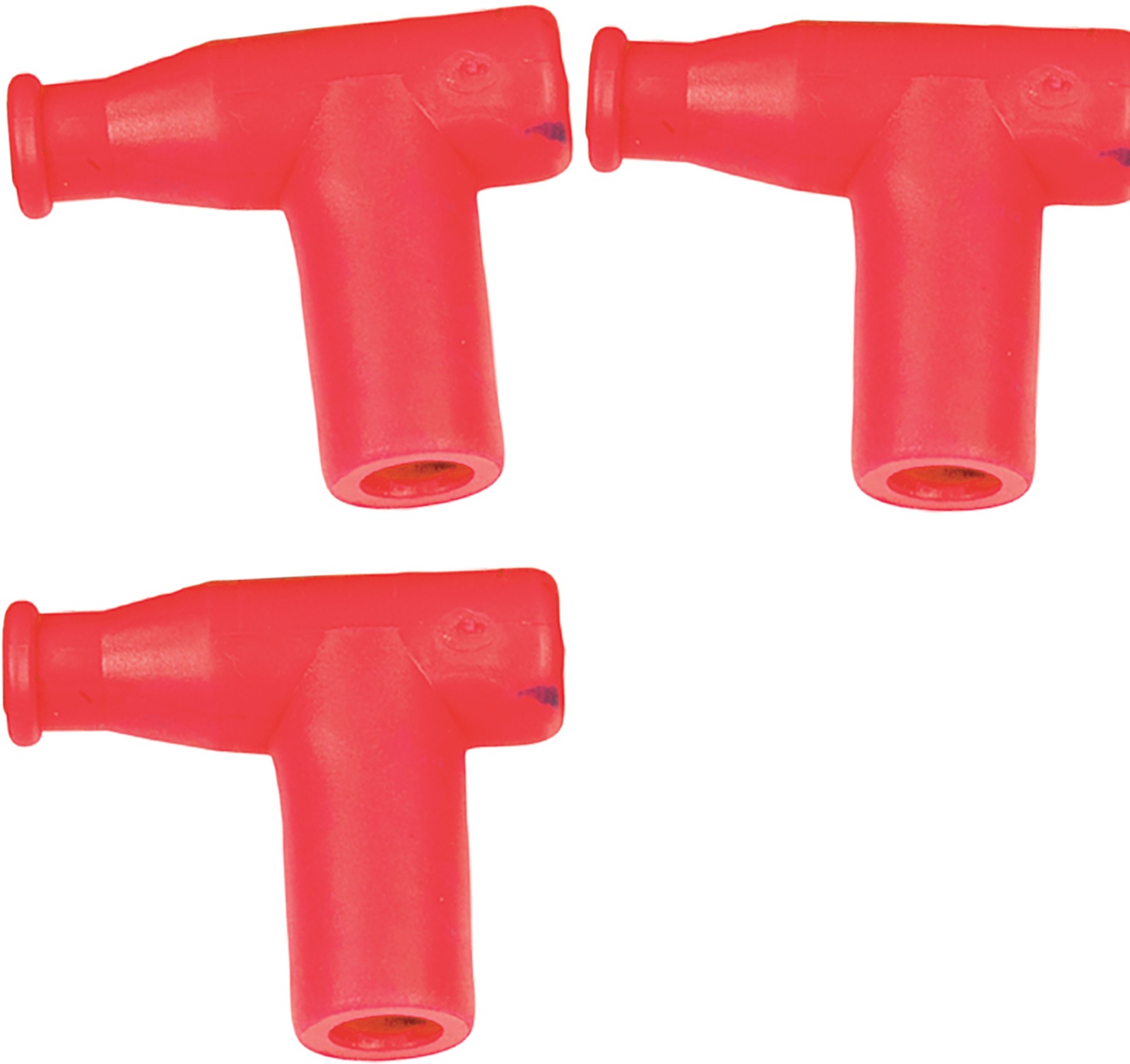 T Type Spark Plug Cap / Boot Red, 5k Ohm 3-Pack - Replaces NGK 8636 & TB05EMA - Click Image to Close