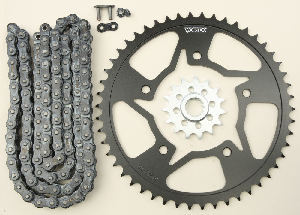 V3 Chain & Sprocket Kit Black SX Chain 520 15/50 Black Steel - For 99-02 Yamaha R6 - Click Image to Close