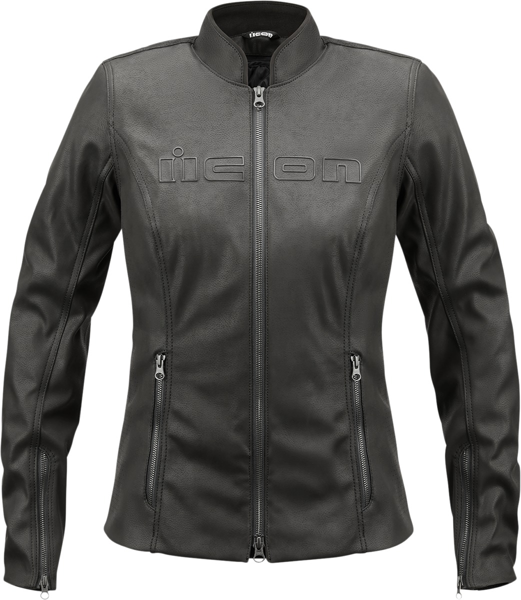 ICON Women's Tuscadero2 Jacket Black XS - Women's sport fit riding jacket - Click Image to Close