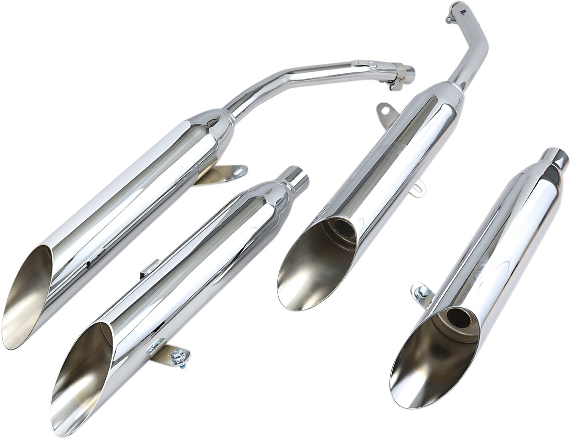 Slash Cut Slip On Exhaust - For 94-03 Honda VF750 Magna - Click Image to Close