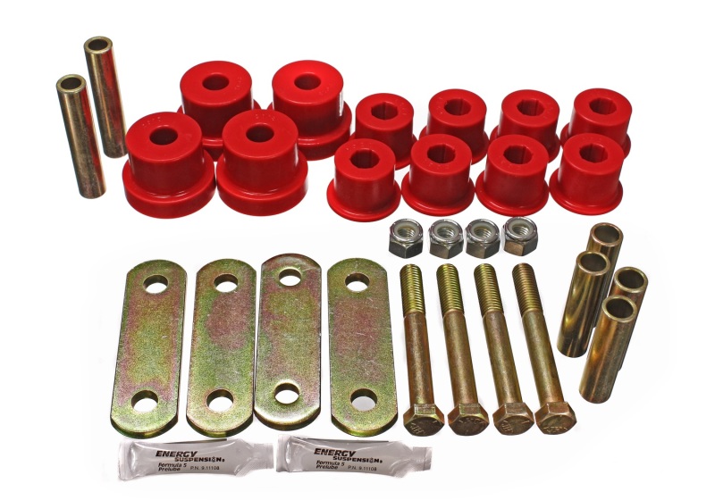 67-81 Chevrolet Camaro Red Heavy Duty Shackle Set (Includes Hardware) - Click Image to Close