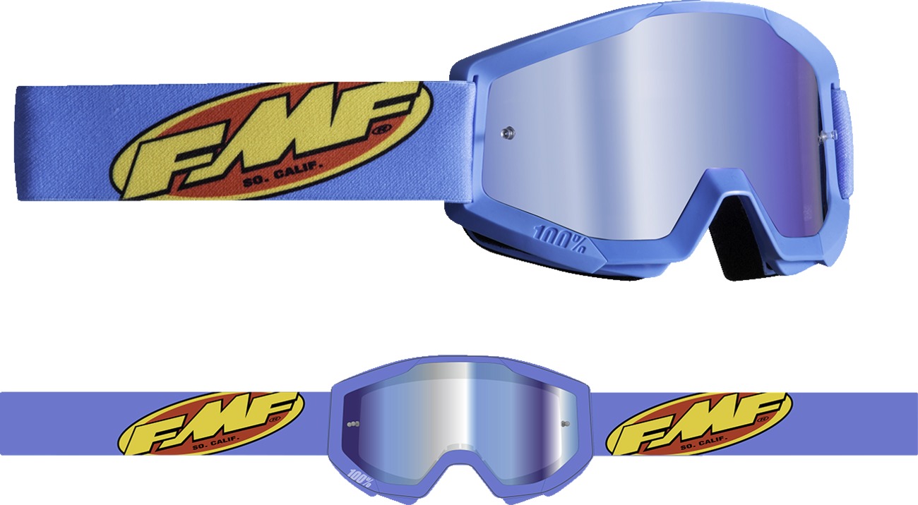 FMF Youth PowerCore Goggles - Core Cyan/Blue Lens - Click Image to Close