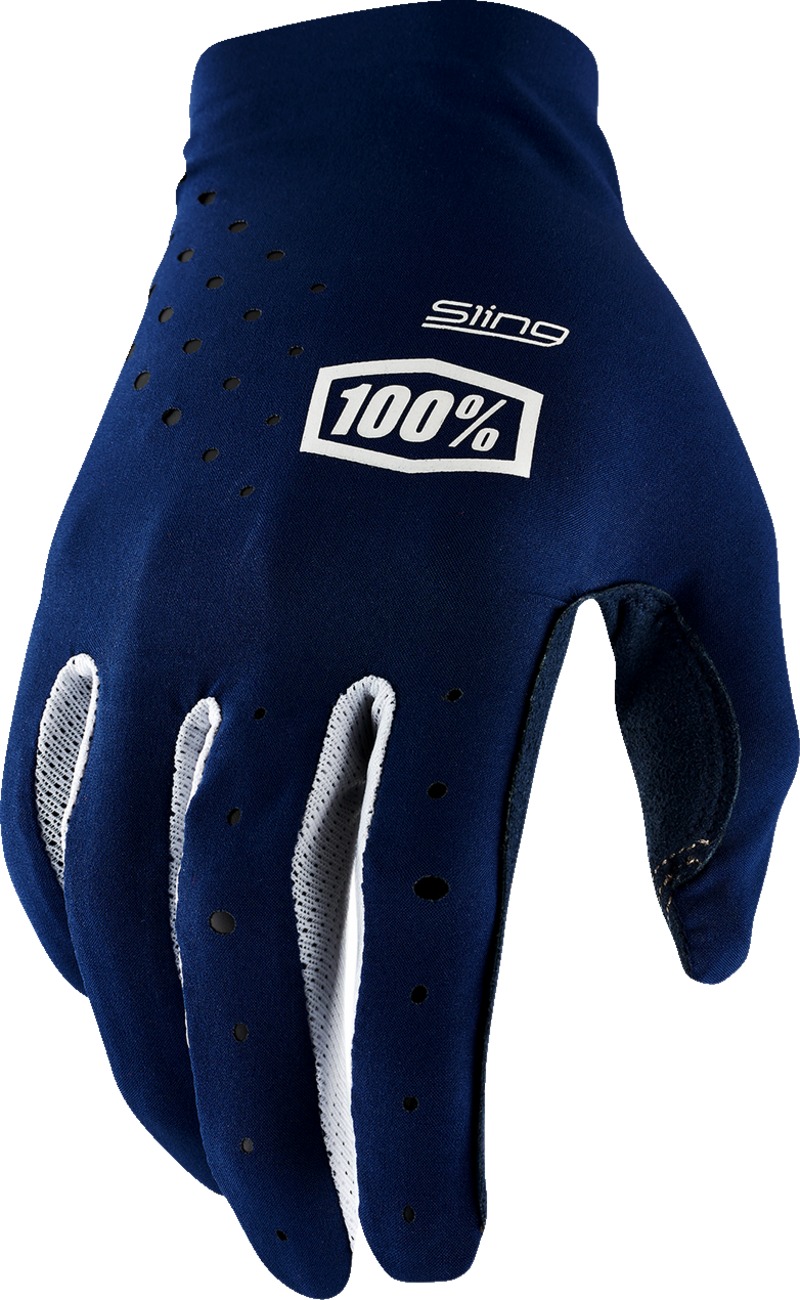 100% Men's Sling MX Gloves, Navy, Size S - Motocross/Off-Road - Click Image to Close