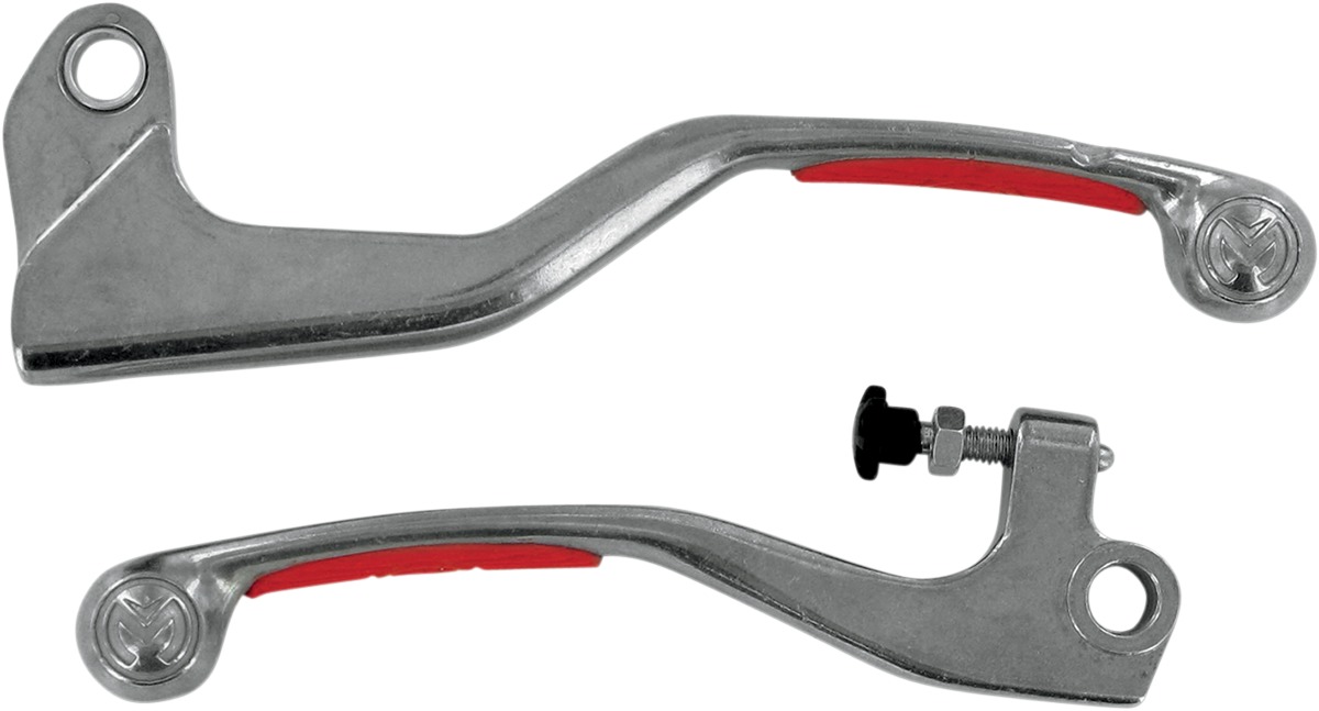 Natural & Red Competition Brake & Clutch Lever Set - For Honda CRF150F CRF230F CRF250F - Click Image to Close