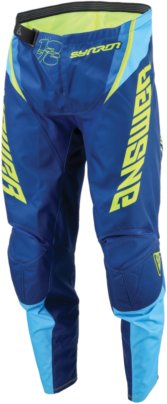 Answer Syncron Envenom Pants Blue/Hyper Acid Youth 28 - Youth riding pants in Blue/Hyper Acid - Click Image to Close