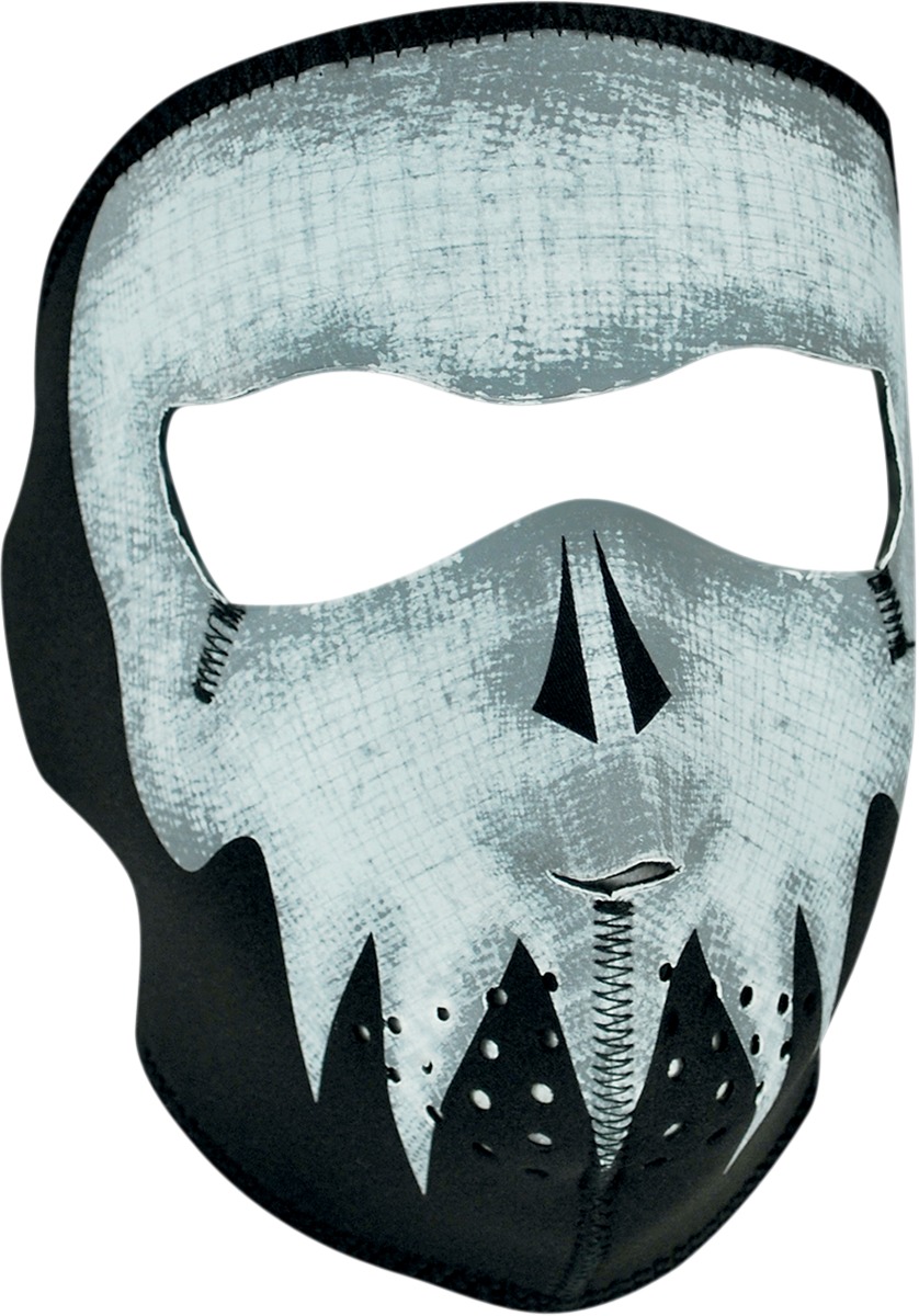 Full-Face Neoprene Mask - Face Mask Neo Glow Gry Skull - Click Image to Close