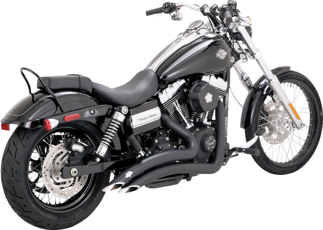 Vance & Hines HD Dyna 06-17 Big Radius 2-2 Black PCX Full System Exhaust - Click Image to Close