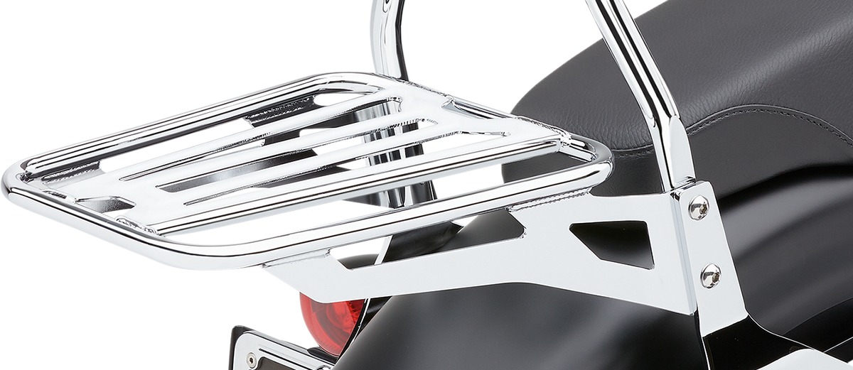 Detachable Backrest Bolt-On Luggage Rack - Sissybar Luggage Rck Tube Chr - Click Image to Close