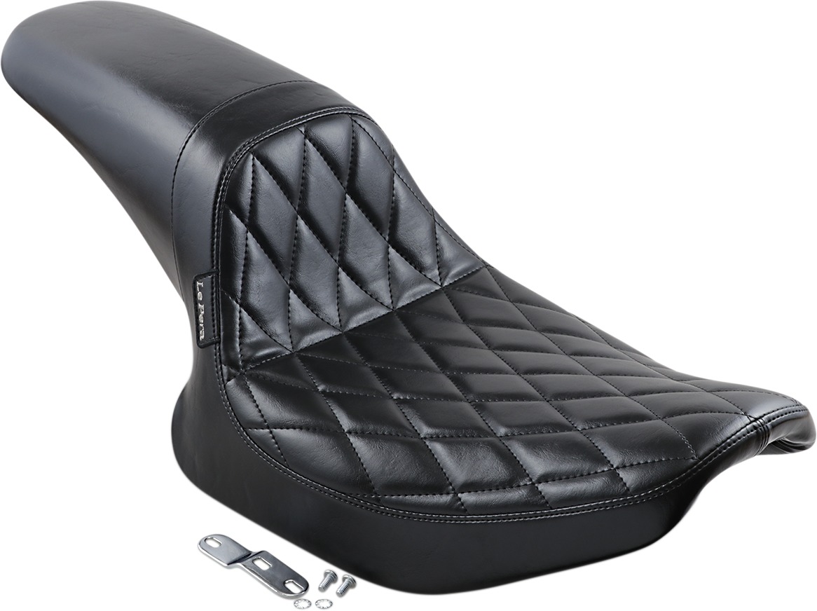 Daytona Sport Diamond Vinyl 2-Up Seat - Black - For 82-94 Harley FXR - Click Image to Close