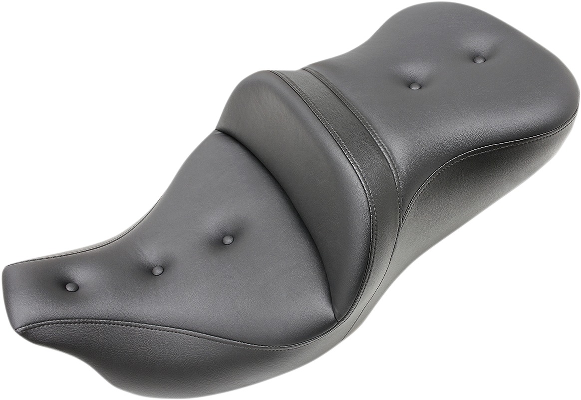 Road Sofa Leather Pillow 2-Up Seat Black Gel - For Harley FLHTCUTG - Click Image to Close