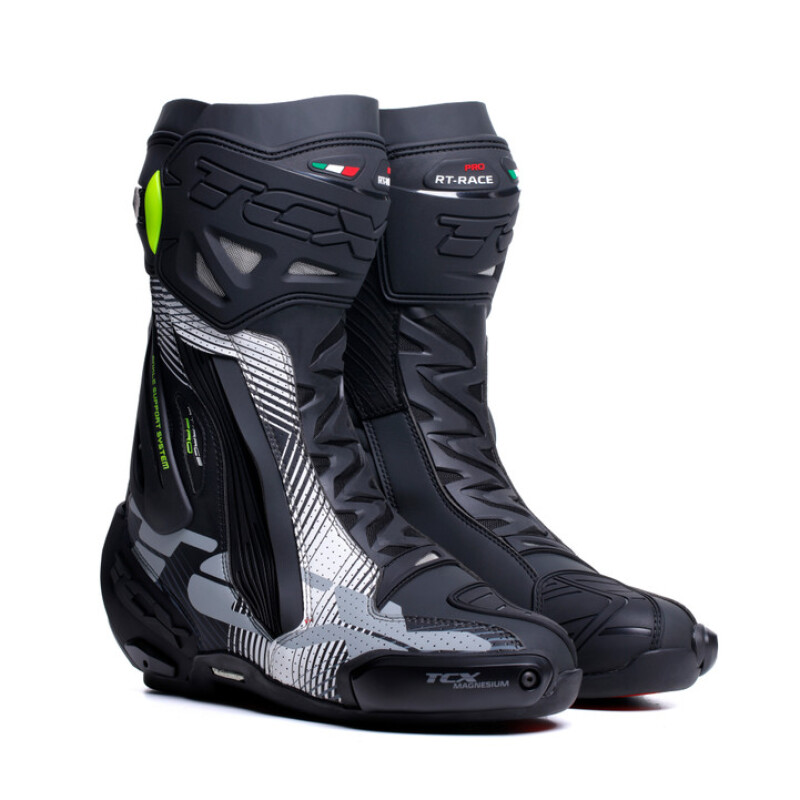 TCX RT-Race Pro Air Boot Black/White/Grey Size 44 - High-performance racing boots for track riders - Click Image to Close