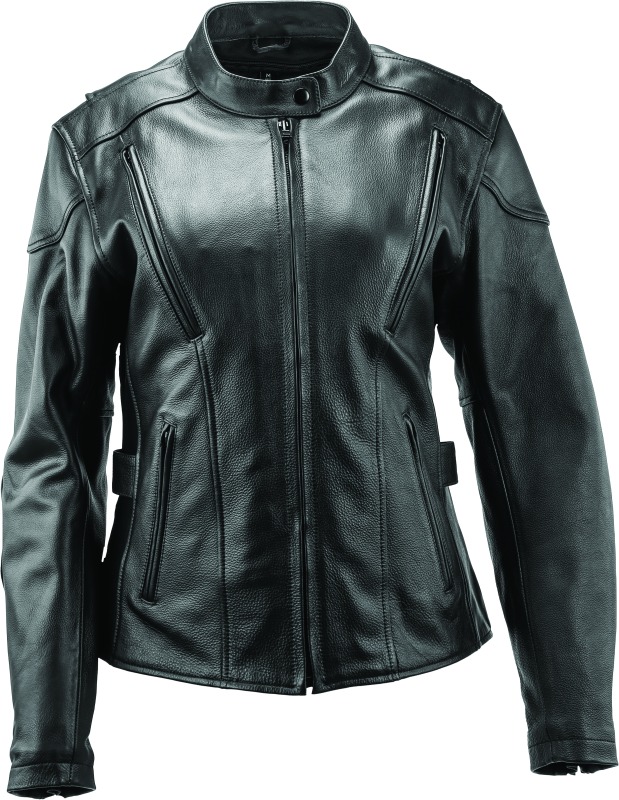 Race Leather Jacket Black Womens - Small - Click Image to Close