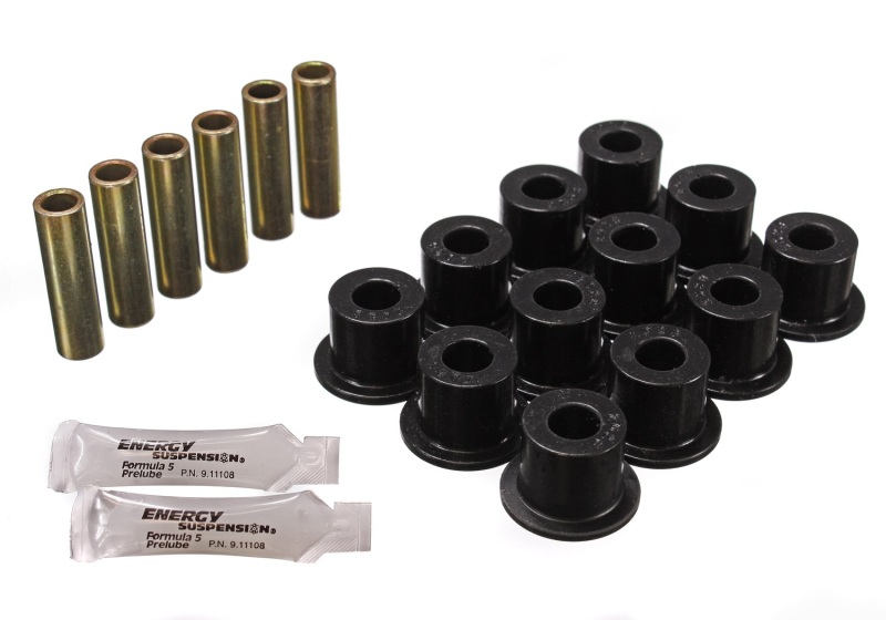 72-81 Scout II Black Front & Rear Leaf Spring Bushing Set - Click Image to Close