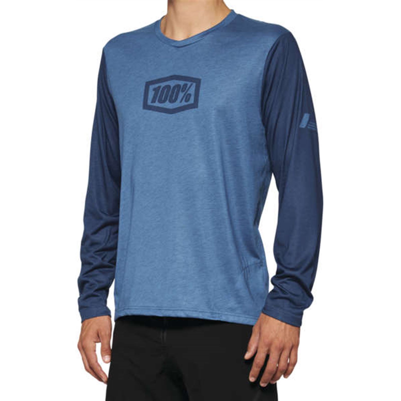 100% Airmatic Men's Long Sleeve Jersey - Slate Blue, Large - Click Image to Close