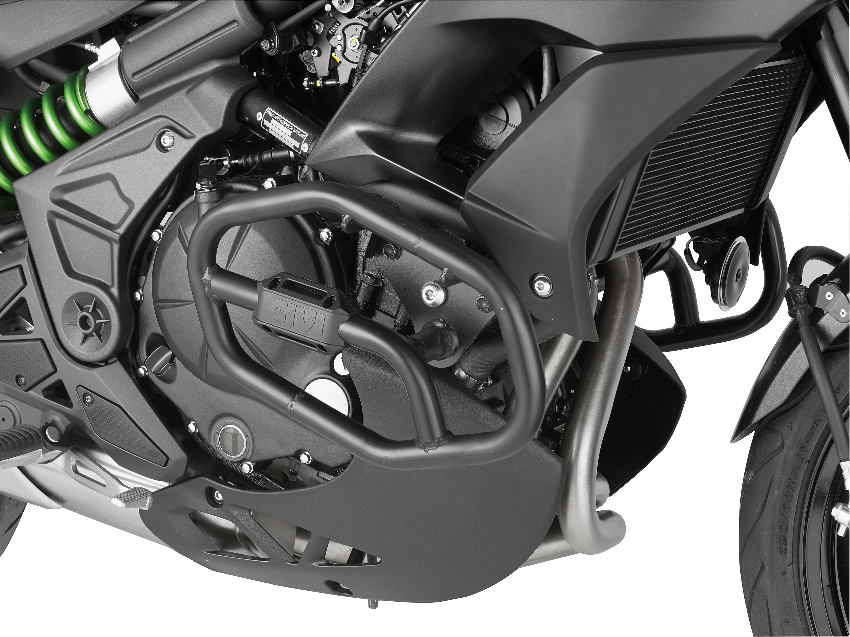 Engine Guard - Black - For 15-18 Kawasaki KLE650 Versys - Click Image to Close