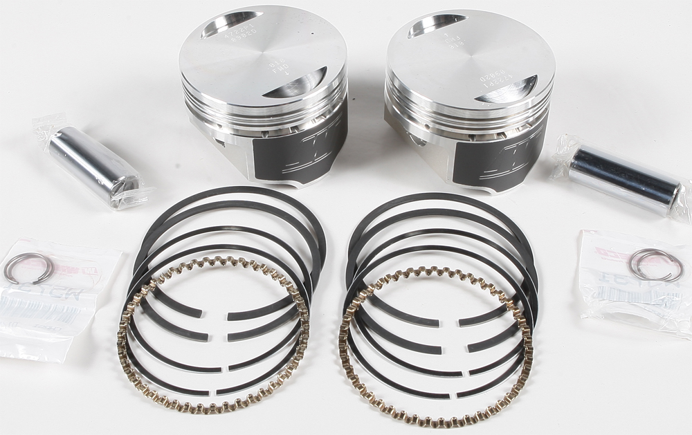 V-Twin Piston Kit 8.5:1 Compression - 3.508in Bore (+.010in) - For 84-99 Harley Touring Softail Dyna - Click Image to Close