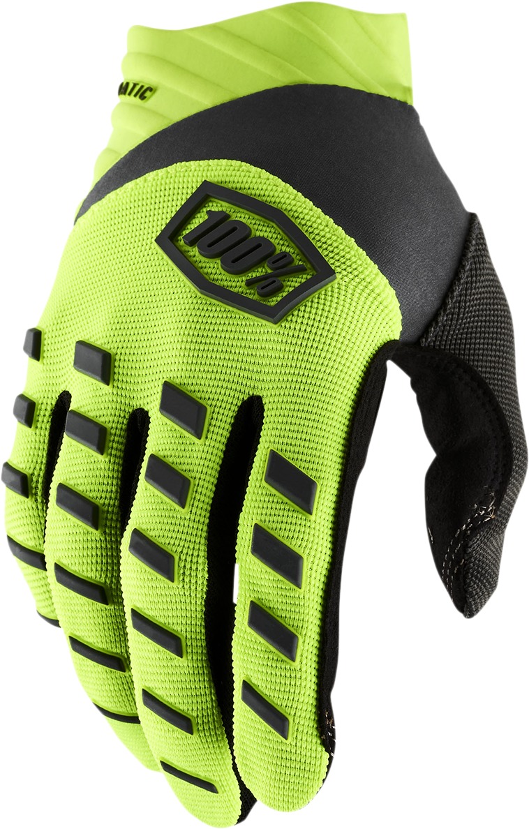 100% Youth Airmatic Gloves, Flo Yellow/Black, Size YS - Click Image to Close